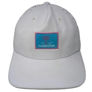 Flomotion Trucker Hat White One Size Palm Tree Perforated Mesh Snapback Beach